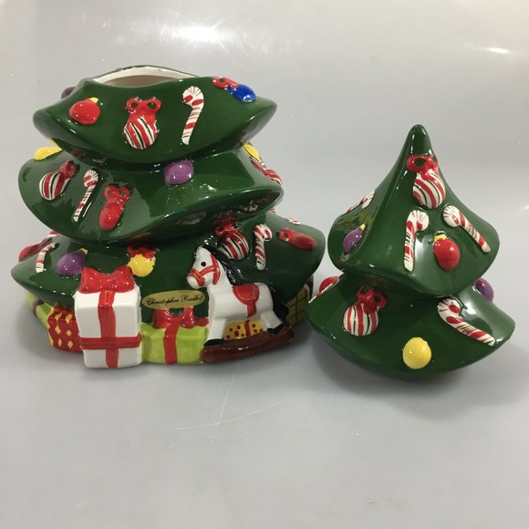 Christopher Radko Christmas Tree Cookie Jar Stoneware 2011 Saks Fifth Ave - Picture 8 of 10